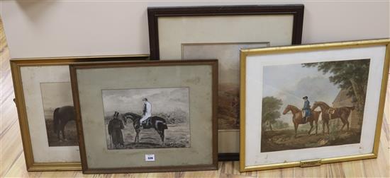 George Finch Mason (1850-1915) Racehorse with jockey up & 3 other equine pictures